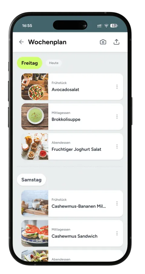 nomli App Wochenplan