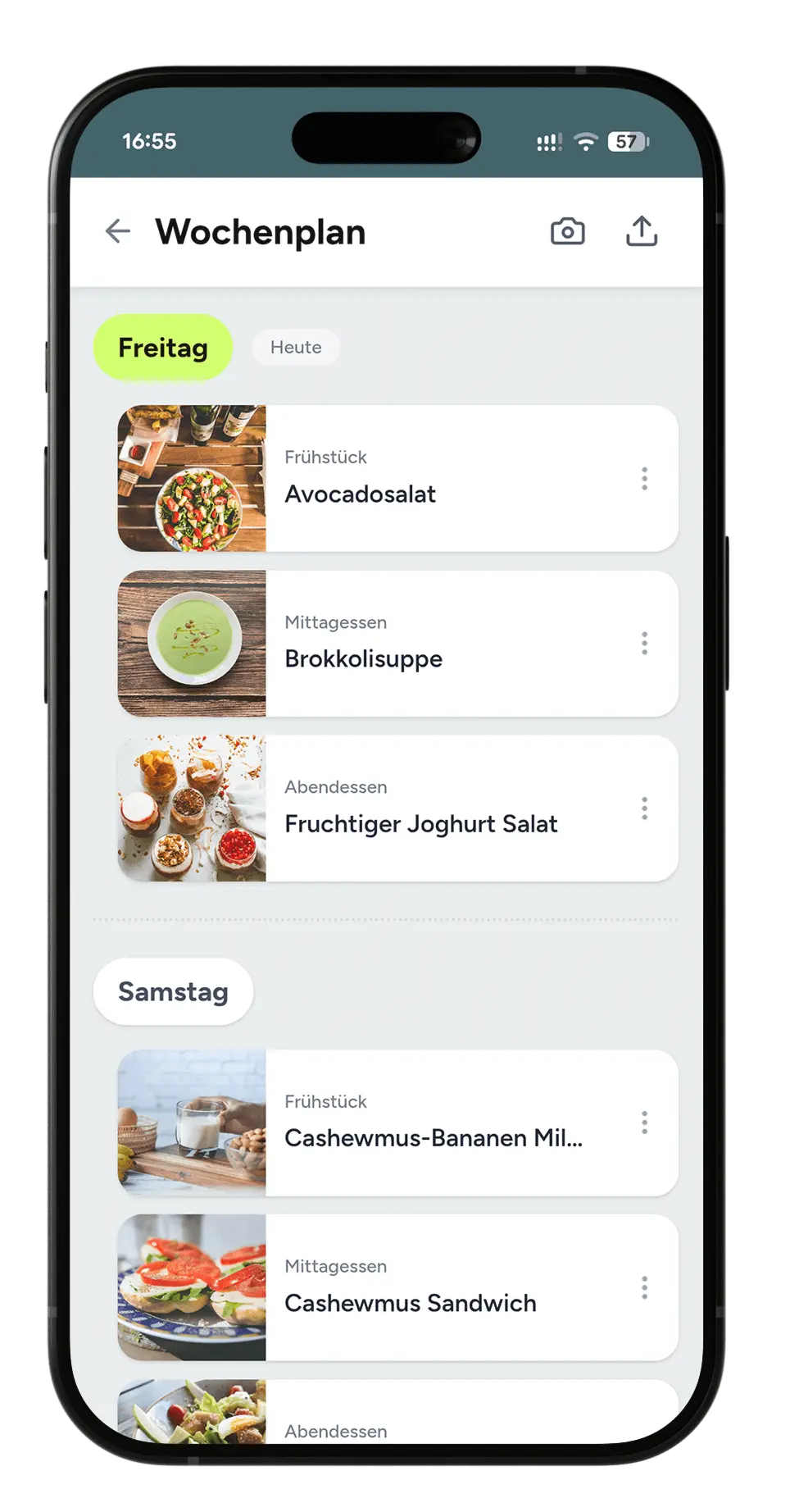 nomli App Wochenplan